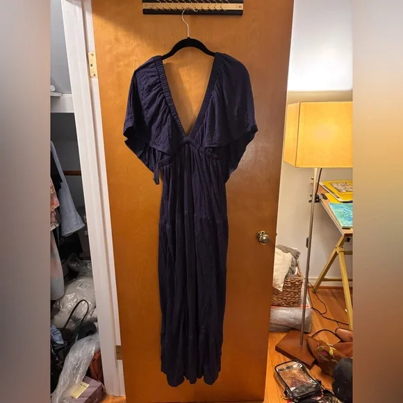 Free People Deep Indigo Tiered Maxi Dress - Picture 2 of 6